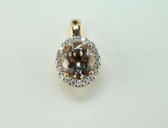 Pendentif or jaune et pierre