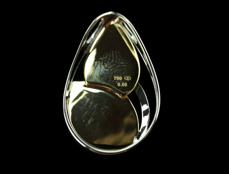 Pendentif or blanc et jaune avec diamants