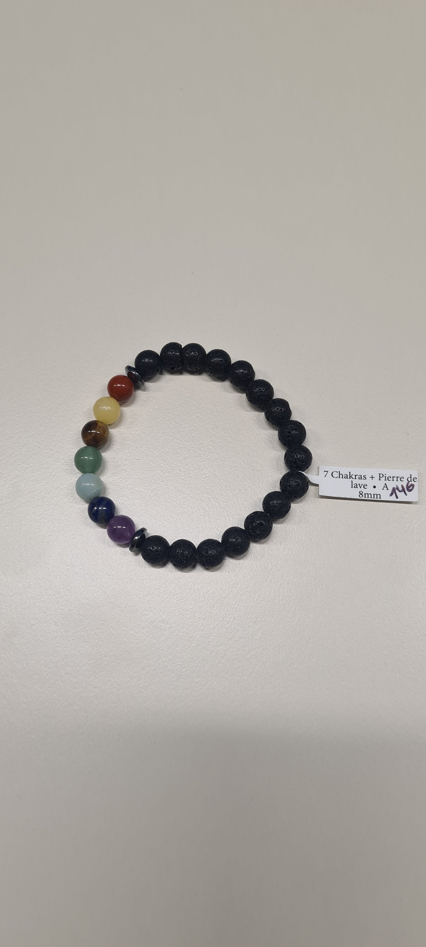 Bracelet 7 chakras et pierre de lave