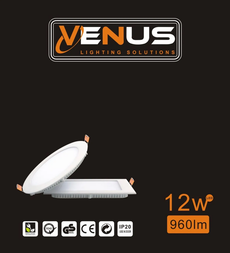 Panneau LED Carré Venus (12W, 6500K)
